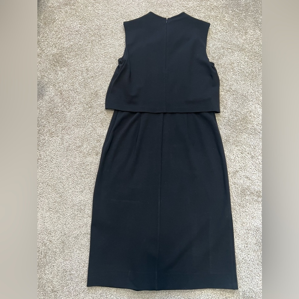 DVF Tali Dress Sz 12 Black Sleeveless Stretch OverTop Mock Neck d359 - Picture 6 of 6
